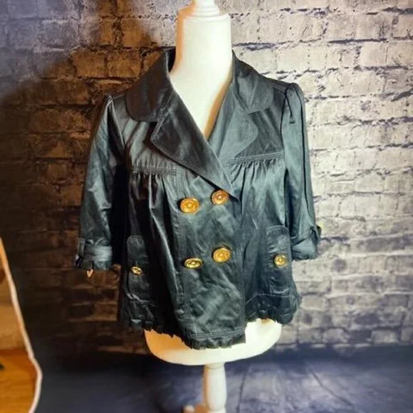 JUICY Couture Silky Babydoll Double Breasted Coat M - Picture 2 of 6